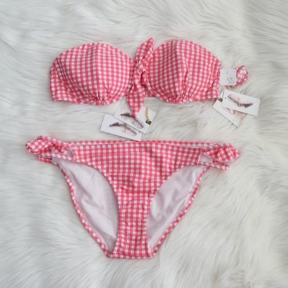 Jessica Simpson Other - Red & White Gingham Retro Bikini Set Sz S